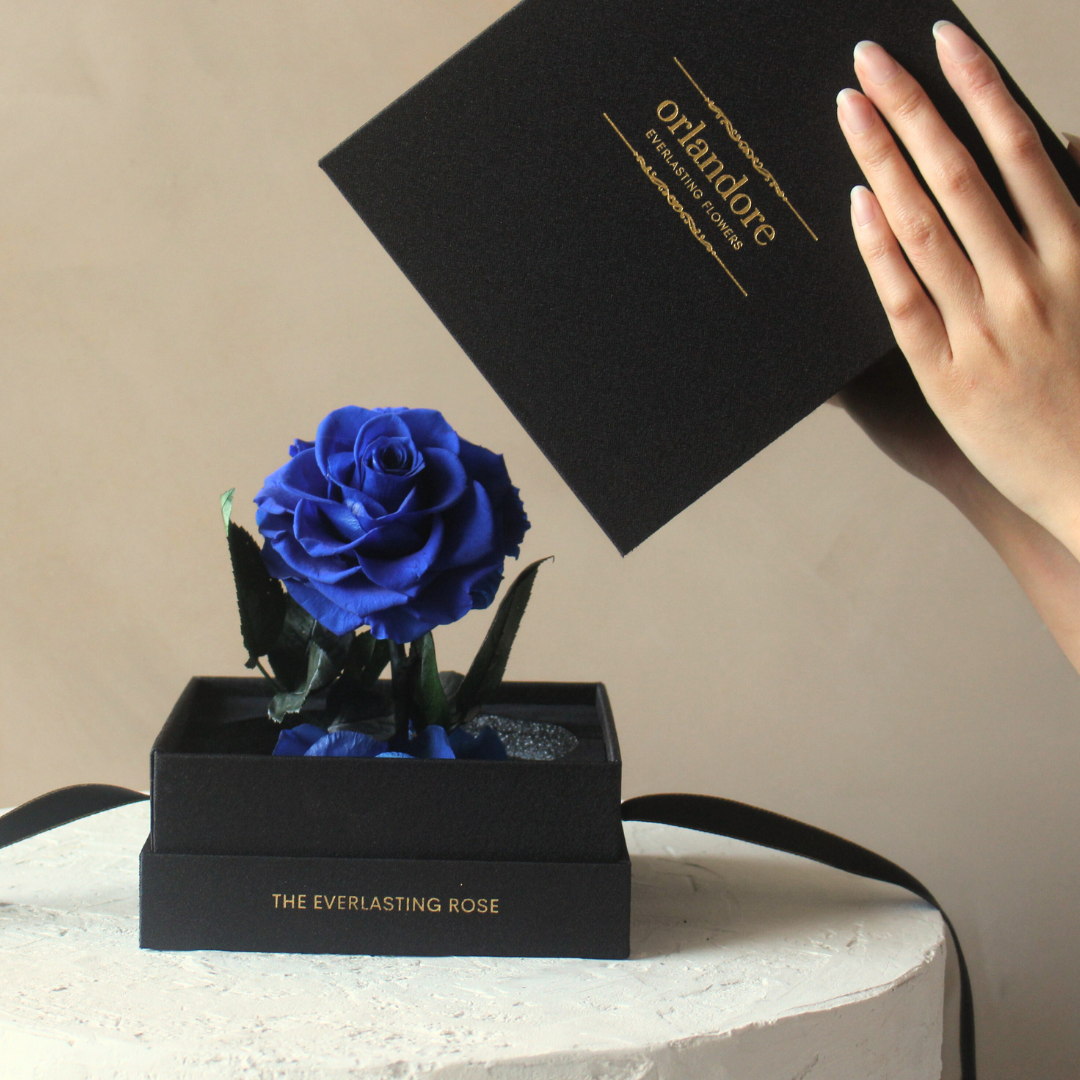 Mini Everlasting Rose Dome | Royal blue