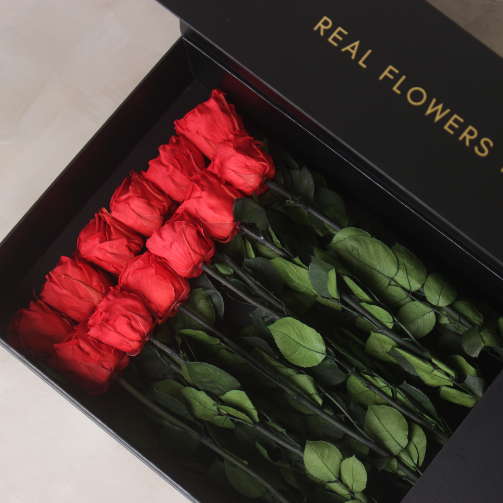 Long Term Box Roses Long Stemmed Roses (with gift box) – Orlandore Everlasting Roses