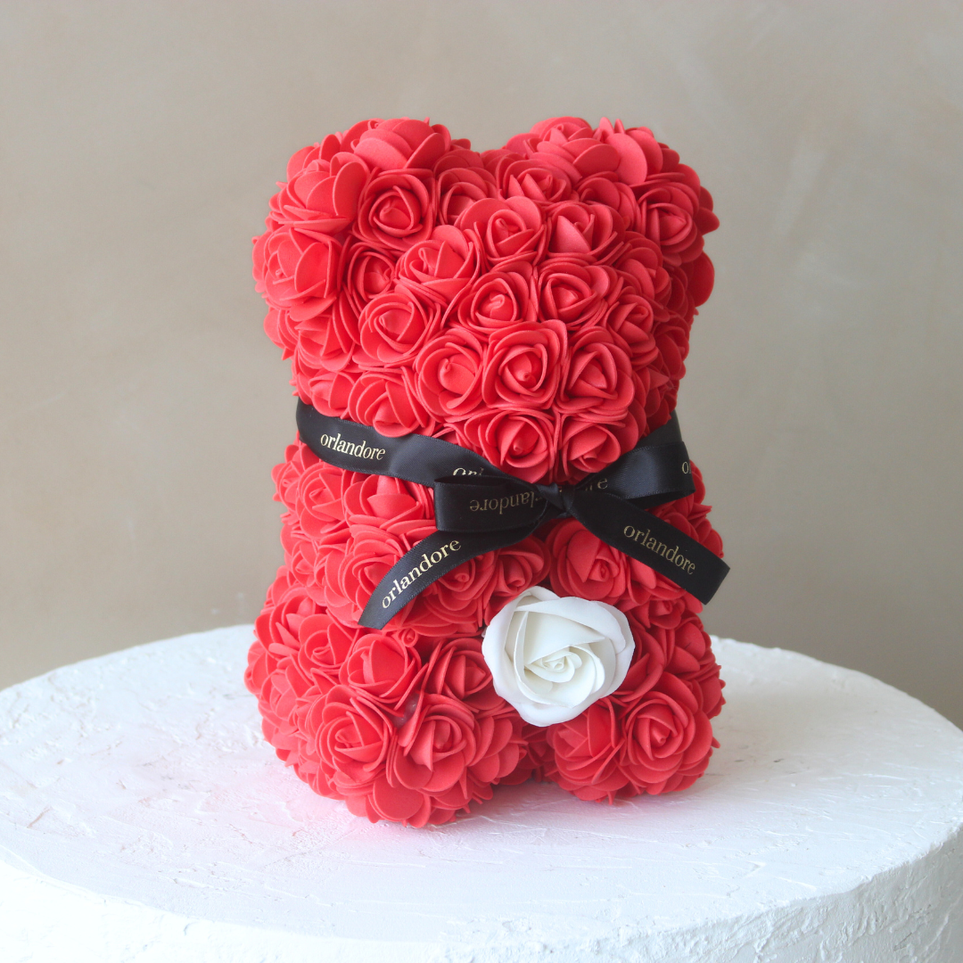 Red Rose Bear - 25cm