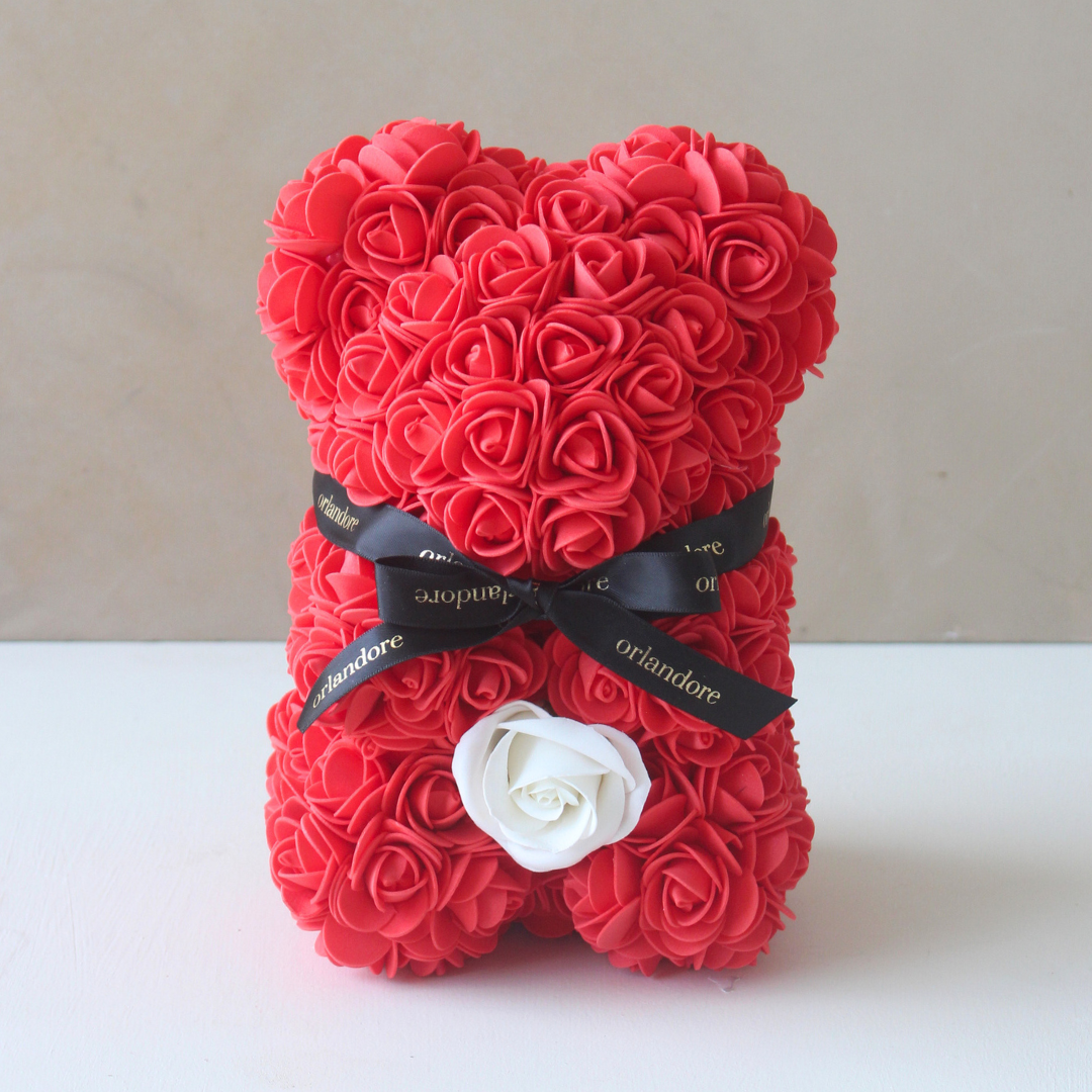 Red Rose Bear - 25cm